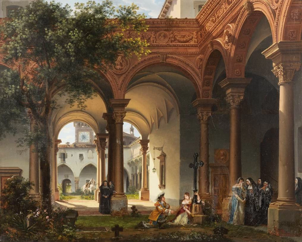 Luigi XIV e Mademoiselle de la Vallière nel convento di Chaillot